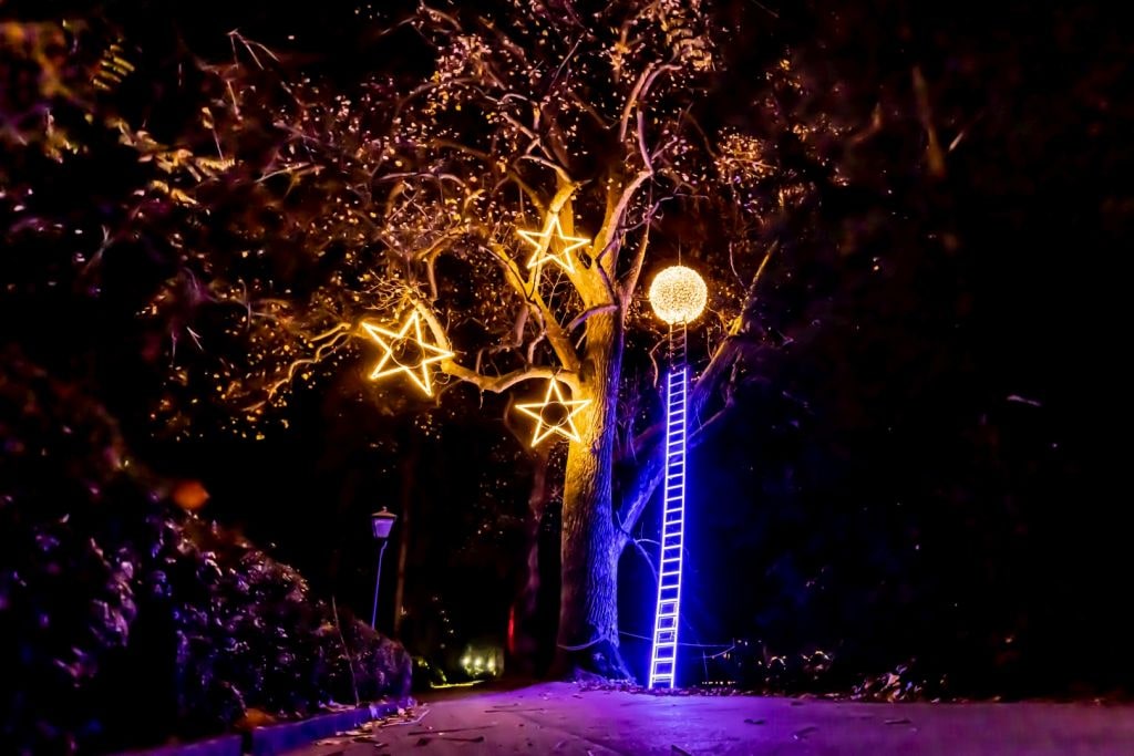 Christmas Garden Insel Mainau 2021 | Steps to the Moon ©Christmas Garden/Dita Full Moon